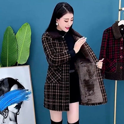 [Women’s Gift] Women's Plush Thick Mid Length Jacket Coat（50% OFF）