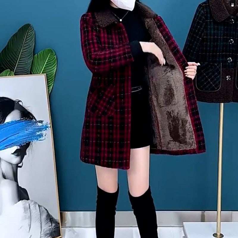[Women’s Gift] Women's Plush Thick Mid Length Jacket Coat（50% OFF）