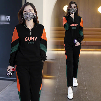 [Women’s Gift] Women's 2 Piece Long Sleeve Sweatsuits Sets - Half Zip Sweatshirts & Sweatpants